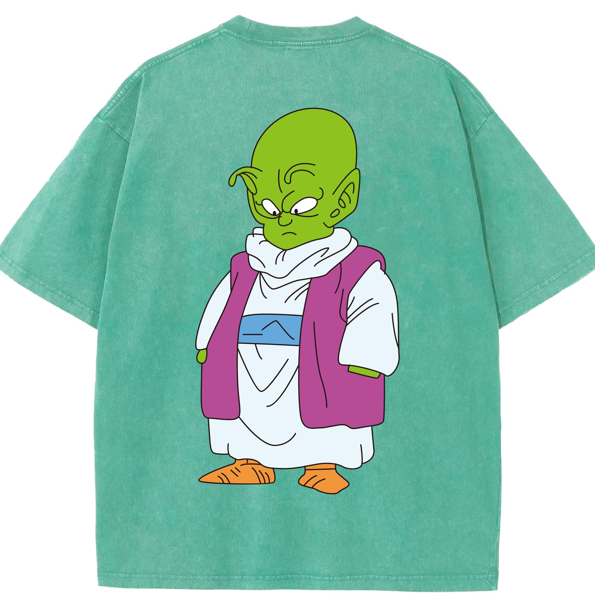 （画像用） ドラゴンボール ピッコロ DRAGON BALL Piccolo 綿100% ヴィンテージ風 半袖Tシャツ（背面プリント）